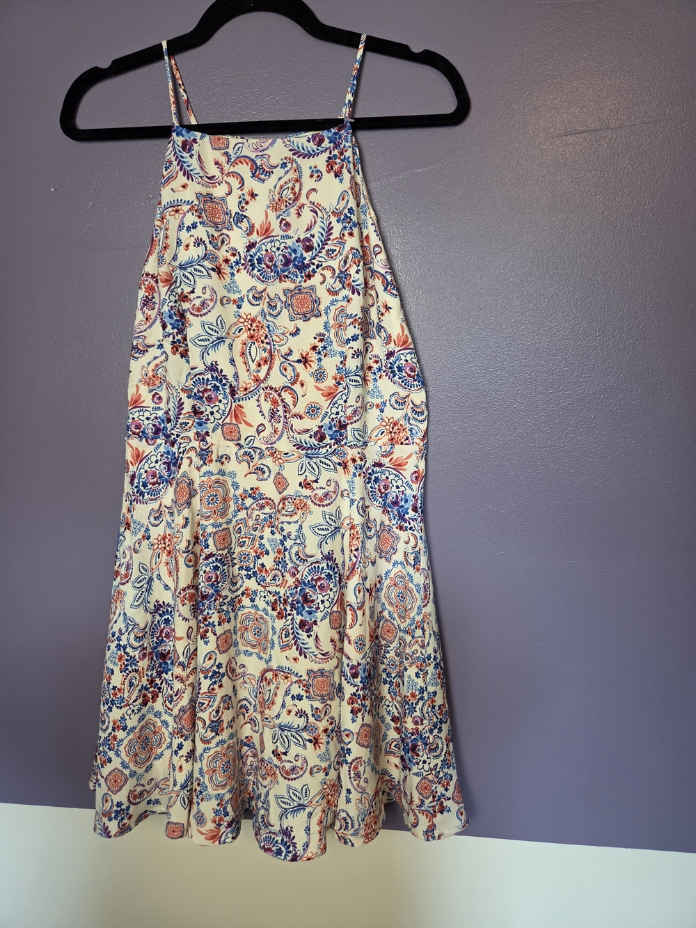 Floral Paisley Cream Mini Dress
